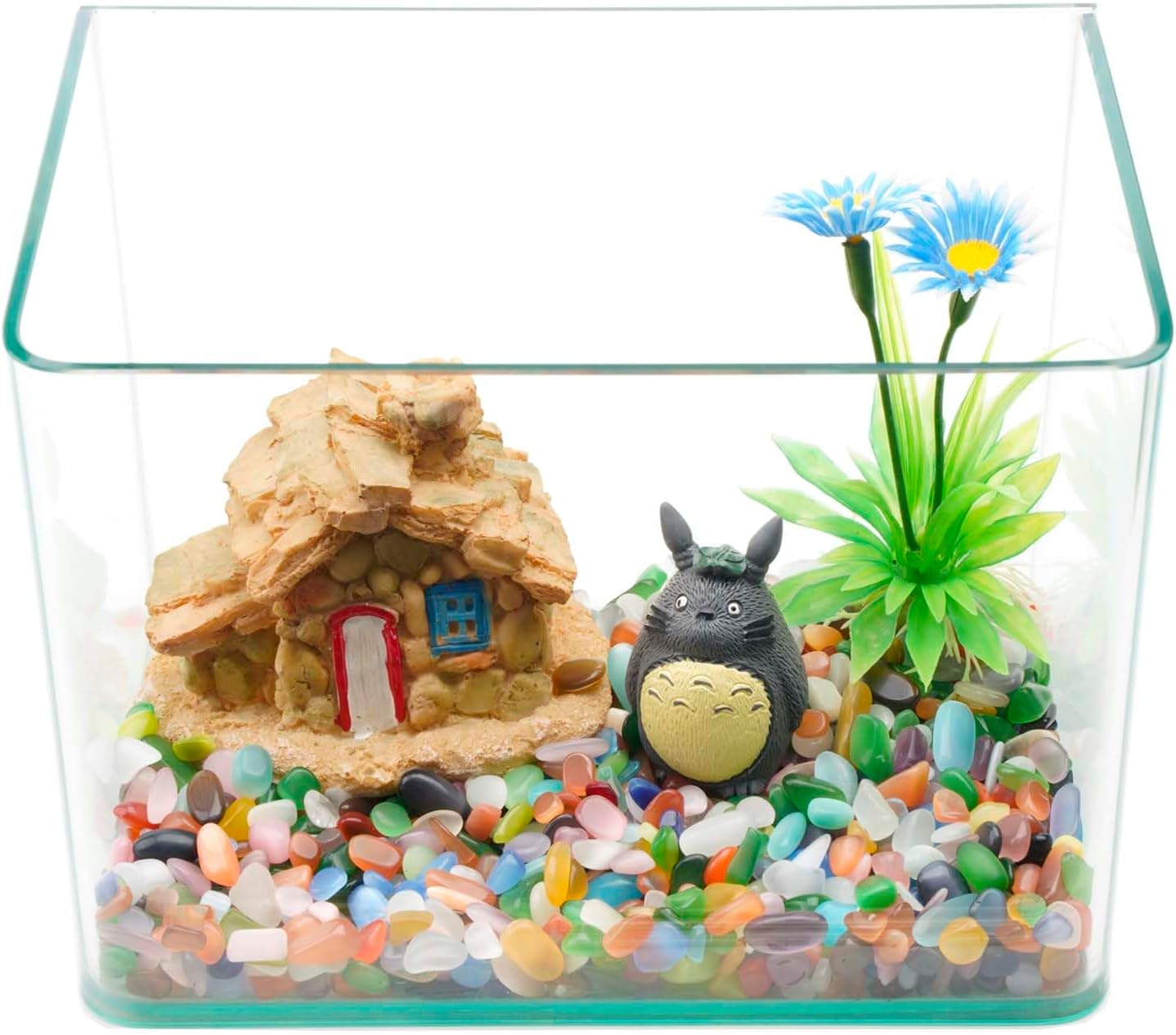 WAYBER Colorful Opal Pebbles, 1 Lb/460g Decorative Crystal Stones Rocks Sea Glass Gravel Sand for Aquarium/Turtle Tank/Succulent Plants/Flowerpot/Vase Decoration