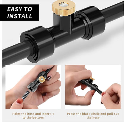 Misting Nozzles Kit Include 24 Pcs Misting nozzle 20 Pcs Misting 4 Pcs Plug nozzle tees for Outdoor Spray Cooling System (48 Pieces)