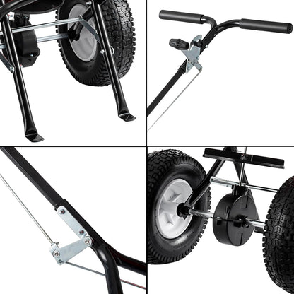 Broadcast Spreader 90 LBS, Walk-Behind Fertilizer Spreader with 12.5" Pneumatic Wheels, Push Salt Spreader for Lawn, Seed, Fertilizer & Ice Melt