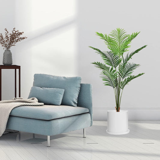 Plant Pots 10 Inch Ceramic Planter with Drainage Hole and Saucer, Matte White Modern Cylinder Planter Pot for Indoor Outdoor Plants Flowers, Full Glazed Finish