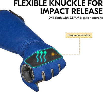 Vgo... Safety Work Gloves Men,Gardening,Long Sleeves Gauntlet,Puncture Proof,Touchscreen(1 Pair,Size XXL,Blue,AL6608-ML)