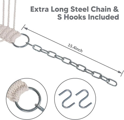 SUNCREAT Heavy Duty Hanging Tree Hammock, 475 lbs Capacity, Two Person Hammock with Large Soft Pillow, Tree Hooks, Gray