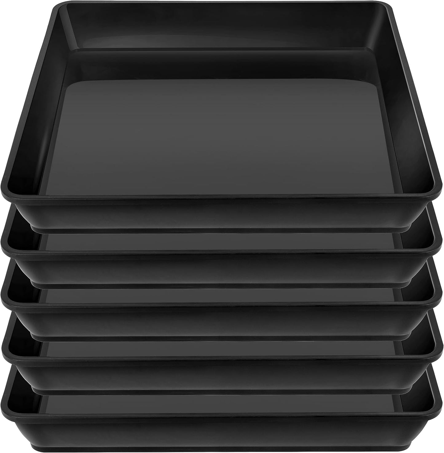 Square Plant Saucer 8 Inch 5 Pack, Heavy Plastic Plant Trays for Pots Pots Base Plant Saucers for Indoors and Outdoors, Pot Saucers for Plants,Garden Plant Water Catcher Tray.