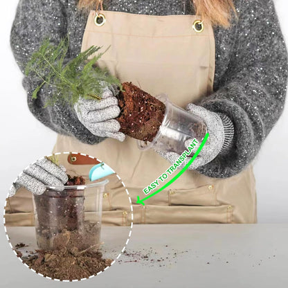 JERIA 50 Pack 3.5/4/5/6/7 Inch Clear Nursery Pots with Drainage Holes, Clear Plant Pot for Planting, Transparent Plastic Plant Pots,Durable Seed Starting Pot for Succulents