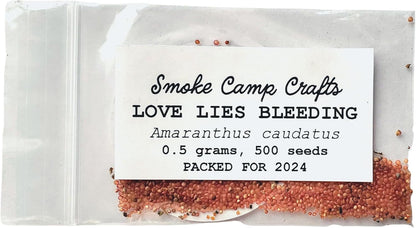 Organic Love Lies Bleeding Seeds (Amaranthus caudatus) 500 Seeds (0.5 Grams) - Foxtail Amaranth, Love-Lies Bleeding, Tassel Flowe, Velvet Flower, Gorgeous Unique Cut Flower by Smoke Camp Crafts