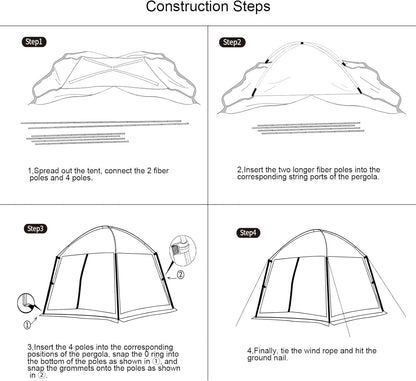 11x11 Ft Screen House Tent - Instant Pop Up Mesh Canopy Shelter with Waterproof & Sunshade Roof, Easy Setup for Camping, Backyard, Beach, Picnic
