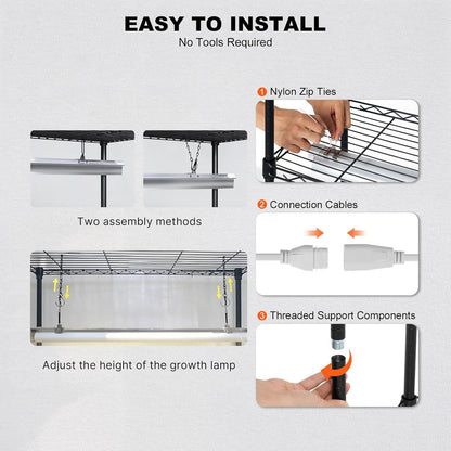 VEVOR Plant Stand with Grow Light, 6-Tier Large Tall Plant Shelf with 150W Full Spectrum Grow Light, Indoor LED Plant Light with Timer and Wheel for Seed Starting 35.4" L x 13.8" W x 70.9" H