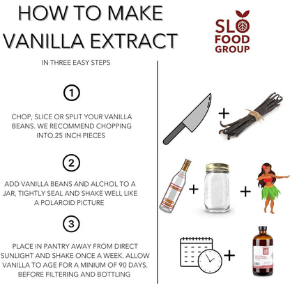 Slofoodgroup Gourmet Vanilla Beans, 25 Grade A Ugandan Vanilla Beans For Cooking, Baking and Homemade Extract