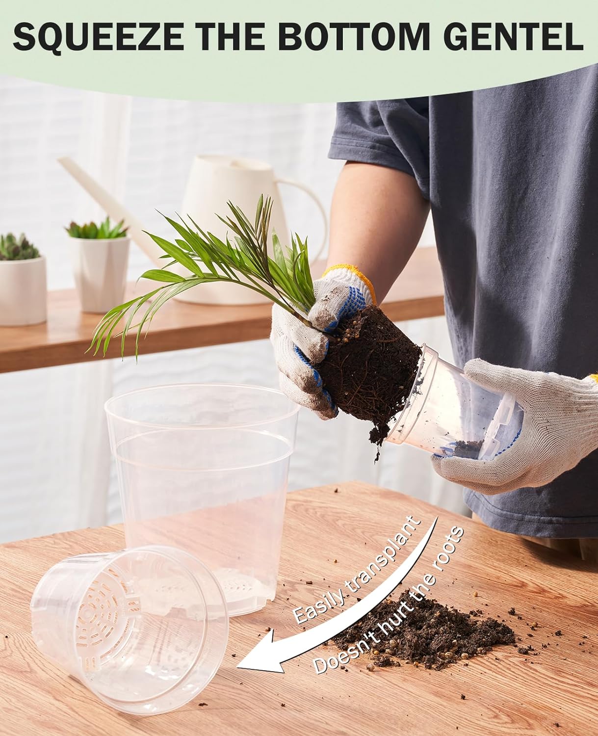 homenote Clear Nursery Pots for Plants,4 Inch Plant Pot for Planting Plastic Seedling with Drainage Holes Seed Starter Flower High Transparency with 20 Labels (30 Pack)