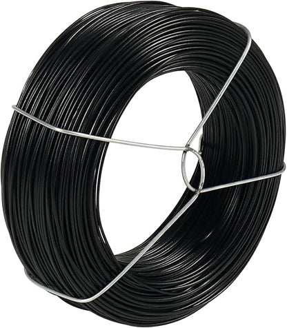328 Feet Plant Twist Tie Plastic Coated Soft Garden Metal Wire 1mm Thin for Tomato Plants, Climbing Roses and Vines Organizing (Black)