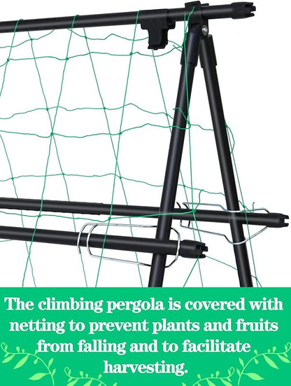 6×3 Feet Garden Trellis for Climbing Plants, Kalolary A-Frame Garden Cucumber Grow Trellises Rustproof Metal Potted Plant Climbing Support for Indoor Outdoor Vegetable Fruits Vines Support