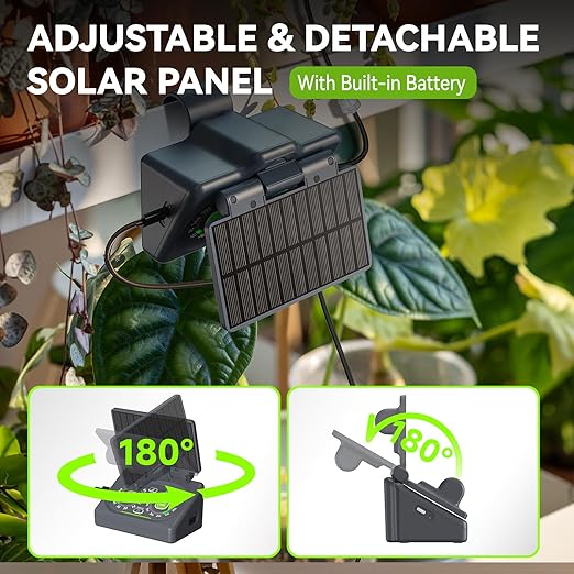 RAINPOINT Programmable Drip Irrigation System for Indoor Houseplant Up to 15 Plants, Compact Dual-Powered Vacation Automatic Plant Waterer Self Watering Device While Away Low Water Auto Shut-Off