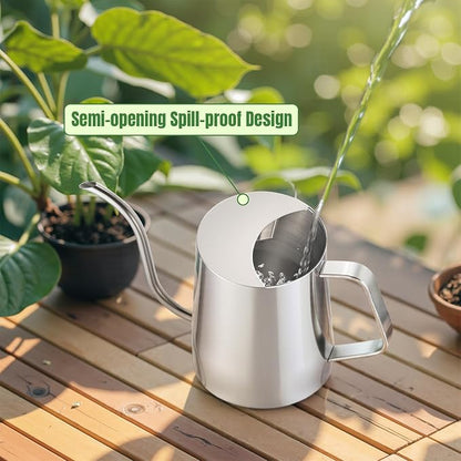 Watering Can for Indoor Plants, Indoor Watering Can with Long Spout and Handle Rust-Proof 304 Stainless Steel Material (1000ml/34oz)