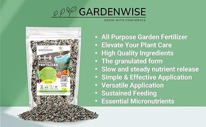 6-6-6 All-Purpose Professional Plant Food Fertilizer; Ideal for Winter Care & Spring Feeding, Perfect Balanced NPK for Indoor and Outdoor Plants (4 QUARTS)