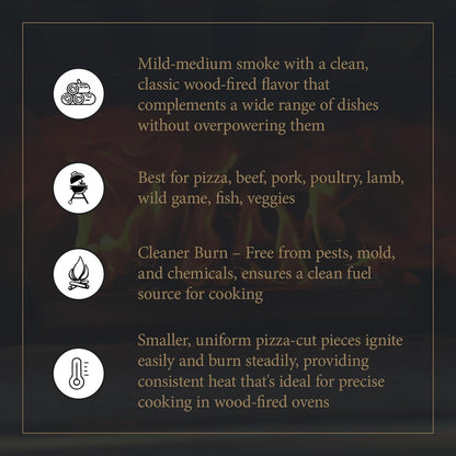 Cutting Edge Firewood 6 Inch Mini Pizza Oven Wood - Ultra Kiln Dried Premium Oak Cooking Wood for Portable Pizza Ovens - Miniature Logs - 12 Pound