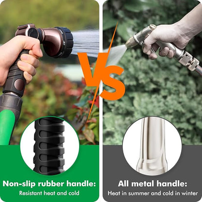 RESTMO Heavy Duty Hose Nozzle, Metal Garden Water Hose Sprayer with 7 Watering Patterns, Thumb Control, On Off Valve, High Pressure Nozzle Sprayer for Watering Plants, Car and Pet Washing