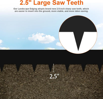 40" L X 7.5H Steel Landscape Edging, Heavy Duty Galvanized Steel Garden Edging,10 Pack Garden Edging Border for Lawn, Flower Bed, Yard (Black