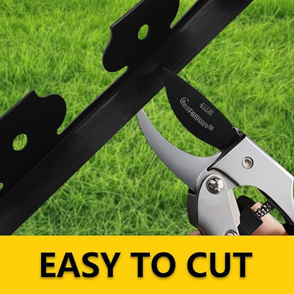 2 in Tall, 33FT Long Landscape Edging Garden Edging Border, Plastic Landscape Edging Kit with Spikes, for Garden, Flower Beds, and Lawn, Black