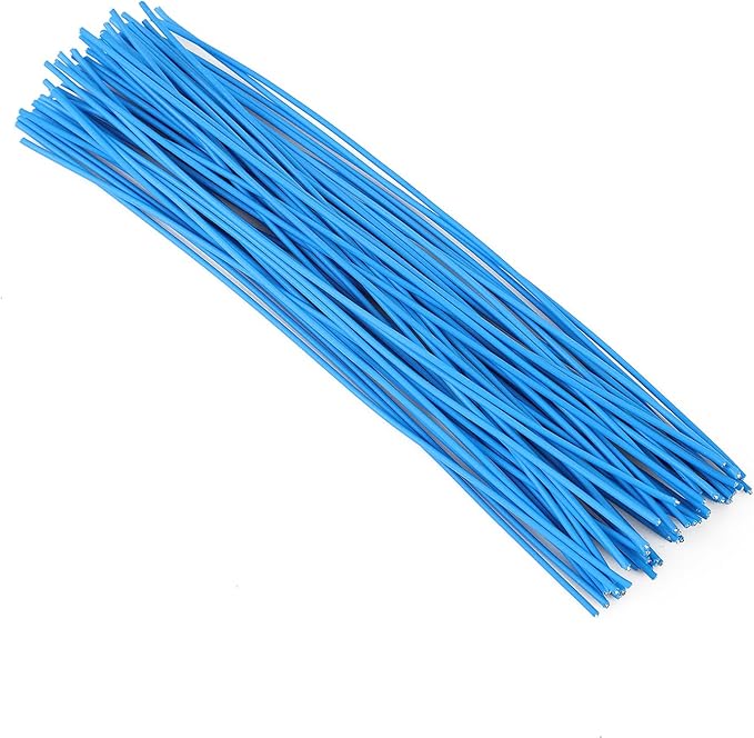 Tangyinrd 200 Pcs 6 inch Garden Twist Tie, Round Plastic Twist Ties for Plants, Vines and Wrapping Cords or Christmas Tree Gardening Plants Growth and Care, Office Home Cable Organization (Blue)