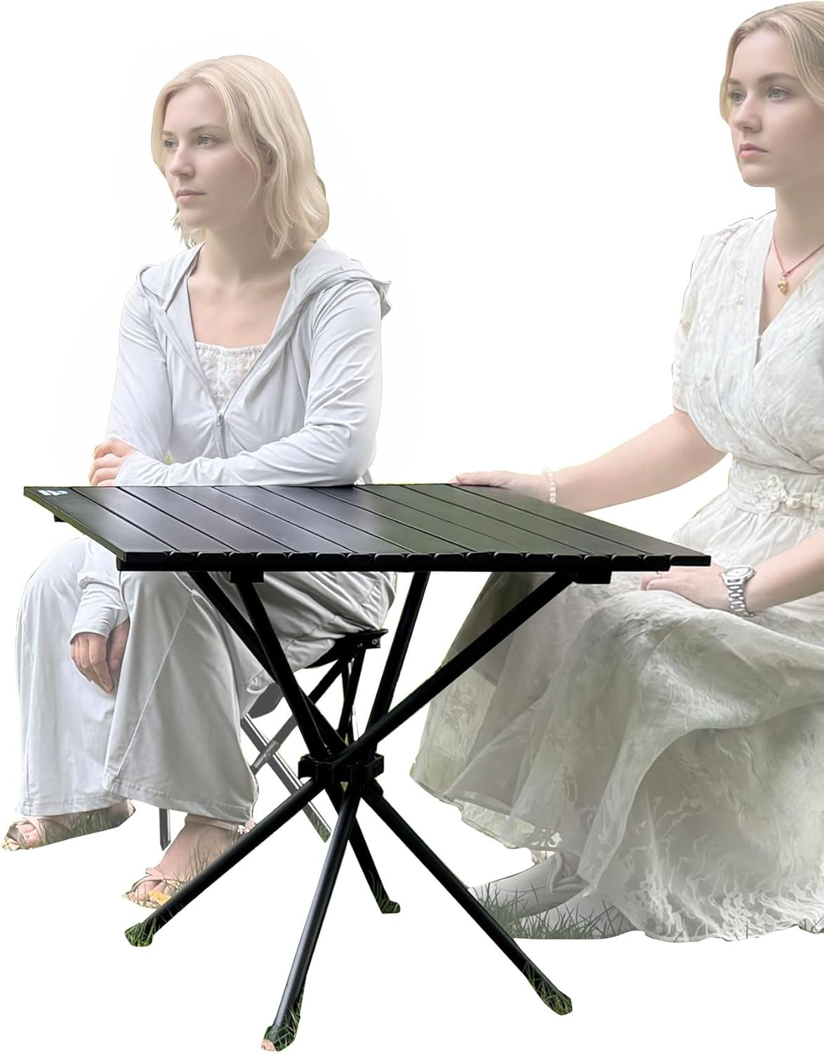 HASIKA Folding Camping Table Large Size Portable Camping Side Table for Outdoor, Beatch, Tailgating, Picnic, Grilling