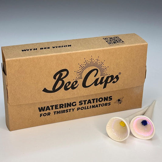 5 Pack, Bee Watering Station, 100% Handmade Porcelain, Bee and Butterfly Feeder for Garden, Outdoor Feeders for Thirsty Pollinators, Plastic Free, Pollinator Attracting Glaze (5, White)