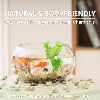 SIDONG 10 LB Jade Pebbles, 2/5 Inch Natural Decorative Polished Jade Stones, Jade River Rocks for Succulents, Cactus, Vases, Indoor Plants, Garden Landscaping, Bamboo