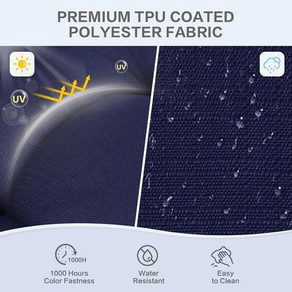 Aoodor 19" x 19" x 5" Tufted Outdoor Chair Cushions, Water Resistant & Fade Resistant Polyester Dining Chair Pads with 2 Straps for Patio Furniture, Set of 4