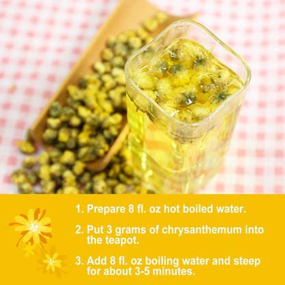 Olvvla - Chrysanthemum Tea - 4oz/114g - Top Grade Natural Dried Fetal Chrysanthemum Flowers - Health Tai Ju Herbal Tea - Caffeine-free