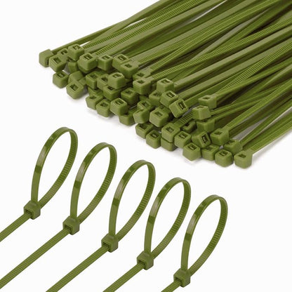 8 Inch Army Green Zip Tie 1000 PCS, 40 Lbs - Small to Medium Zip Tie, Nylon PA66 UV Resistant Cable Tie Heavy Duty for Indoor and Outdoor Use - Ideal for bundling and securing objects