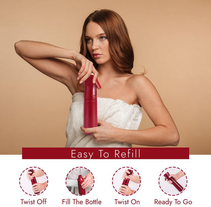 VIGOR PATH Continuous Spray Bottle with Ultra Fine Mist - Versatile Water Sprayer for Hair, Home Cleaning, Salons, Plants, Aromatherapy, and More - Empty Hair Spray Bottle - 300ml/10.1oz (Red)