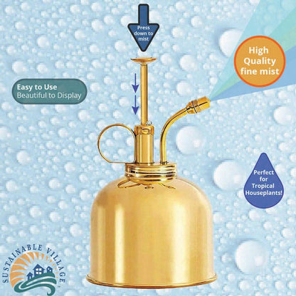 Watering Can Indoor Plants - Brass Plant Mister - Stylish and Rust Resistant Watering Cans for Healthy Hydration - Prevents Overwatering