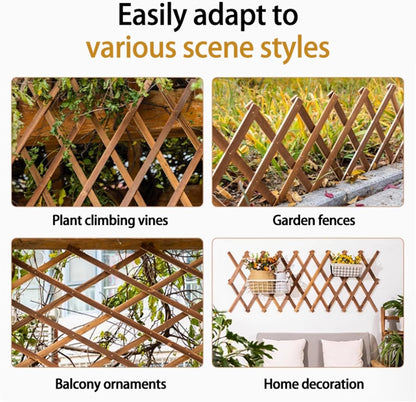 Solid Wood Vertical Climbing Plant Trellis Indoor Outdoor Lattice Wall Mesh Decorative Shelf Classical Lattice Wooden Frame for Household Garden Potted Plants