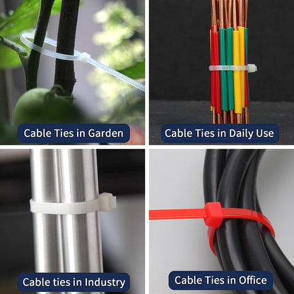 XINGO 10 Inch Cable Zip Ties (500 Pack), 40 Lbs Tensile Strength-Heavy Duty, Self-Locking Nylon Plastic Nylon Wire Ties for indoor and outdoor use(Red)