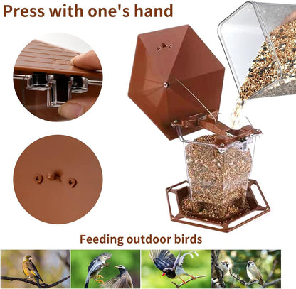 Bird Feeders for Outdoors Hanging Bird Feeder Wild Birds Seed, Brown 2 Pack