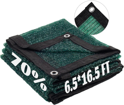 LOVE STORY 6.5x16.5FT 70% Green Shade Cloth Sun Shade Net with Grommets Sunblock Net Mesh Tarp for Garden,Plants Cover,Greenhouse and Patio