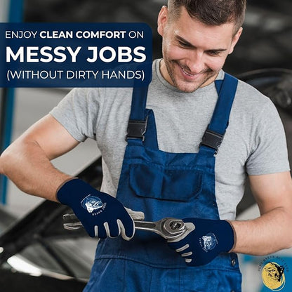 No-Slip Grip Boost Lightweight Work Gloves (PRECISION FIT) Heavy Duty Dipped Slip Resistant Men & Womens