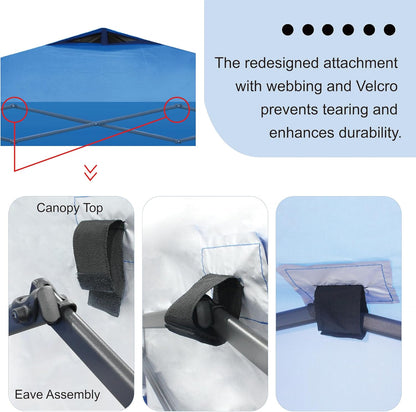 CROWN SHADES Adjustable Height on The Fly, 10x10 Pop Up Canopy - Beach Tent with One Push Setup - Easy Outdoor Sun Shade for Events, Parties, Camping - Outside Shade with STO-N-Go Bag, Sky Blue