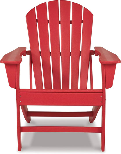 Signature Design by Ashley Sundown Treasure Outdoor Patio HDPE Weather Resistant Adirondack Chair, Red