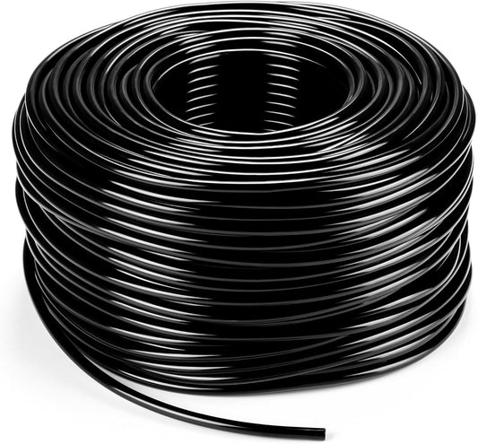 200FT 1/4 inch Drip Irrigation Tubing Blank Distribution Garden Watering Tube Line for Drip Irrigation Parts and Drip Systems, Black