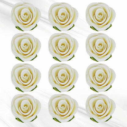 Confect Edible Flower | Edible Flower for cake & Cupcake decorations | Doughnut Edible Toppers | White venetian Flower - Vegan, Gluten-Free, Soy-Free, Dairy-Free, Palm Oil-Free -Pack of 12