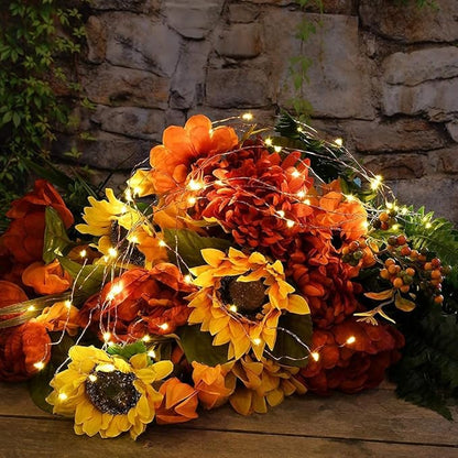 2 Pack Solar Powered Fairy String Lights Outdoor Waterproof 8 Modes Twinkle Christmas Decorations Lights, Each 33ft-100LED, 40ft-120LED, 66ft-200LED, 80ft-240LED, (Warm White, 33)