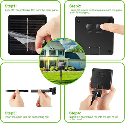 Outdoor Solar String Lights Waterproof 288Ft, 4-Pack Each 72FT 200 LED Solar Powered Fairy Lights with 8 Lighting Modes, Copper Wire Lights for Patio, Garden, Party, Wedding (Warm White)