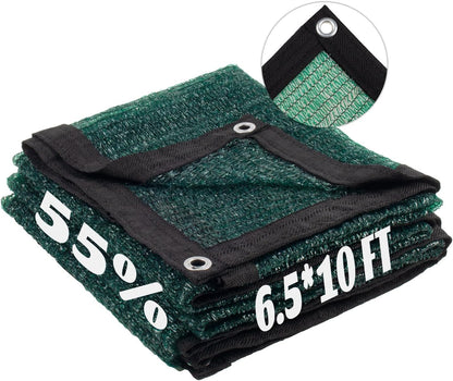 LOVE STORY 6.5x10FT 55% Green Shade Cloth Sun Shade Net with Grommets Sunblock Net Mesh Tarp for Garden,Plants Cover,Greenhouse and Patio