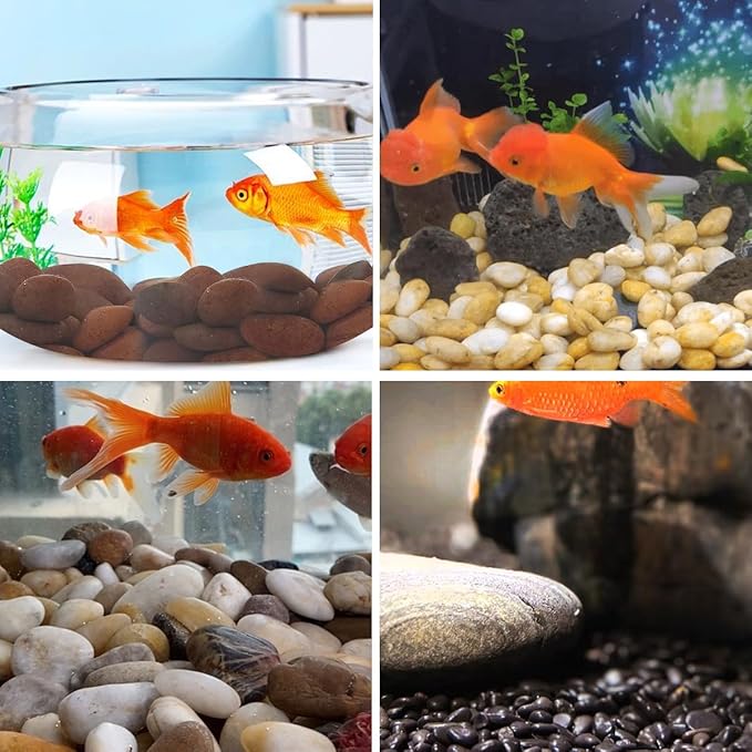 20lbs Red River Rocks for Landscaping, 1-2 Inch Natural Pebbles for Indoor Plants, High Polished Decorative Stones Vase Filler Fish Tank Aquariums Garden