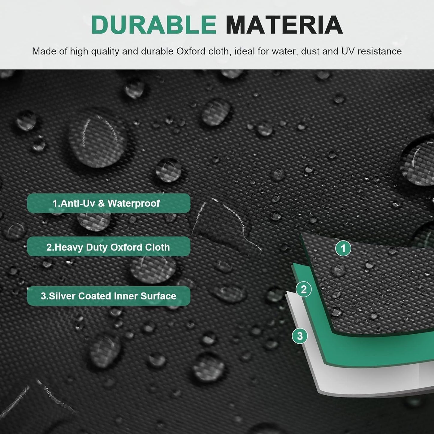 177 Gallon Outdoor Cushion Storage Bag 68 inch Extra Large Patio Furniture Cushion Storage Bag Waterproof Garden Cushion Storage Covers with Zipper and Handles Black (1 Pack, 68"L x 30"W x 20"H)