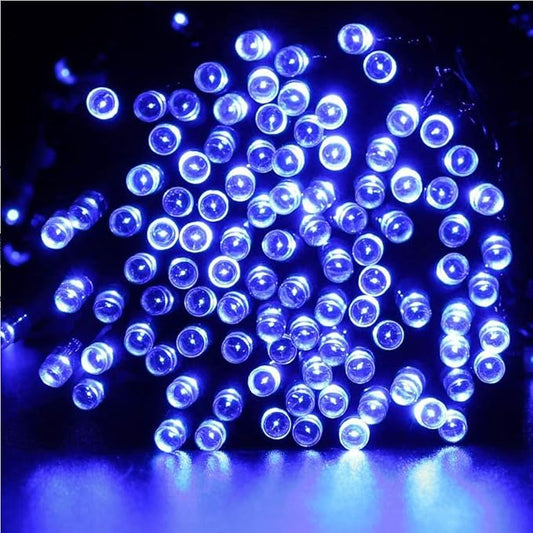 Fairy Lights Outdoor String Lights 33ft 100 LED with Memory Modes Controller, Extendable Christmas Lights Decorations for Wedding, Ramadan, Christmas, Valentine, Party, Patio, Indoor Outdoor (Blue)