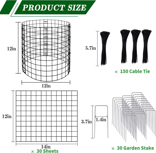 Adnee 10 Packs Wire Plant Protector from Animals - 12" H X 12" D Metal Mesh Plant Cage Covers - Sturdy Garden Bunny Barricades Chicken Wire Cloche for Plants Shrubs Vegetables Flowers