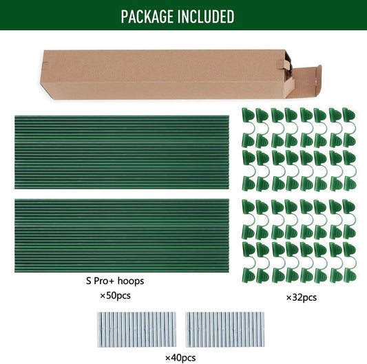 MAXPACE Greenhouse Hoops for DIY Grow Tunnels Less Than 2.7ft Wide, Rust-Free Fiberglass Support Hoops Frame for Garden Fabric, Plant Support Garden Stakes, Gardening Supplies, 50pcs