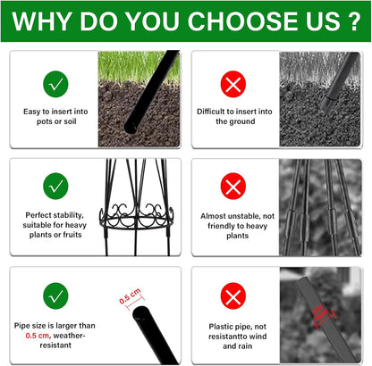 Indoor Plant Trellis for Potted Plants - Plant Support & Garden Decor Obelisk for Climbing Pothos, Indoor/Outdoor Metal Trellis, 29.5" Height