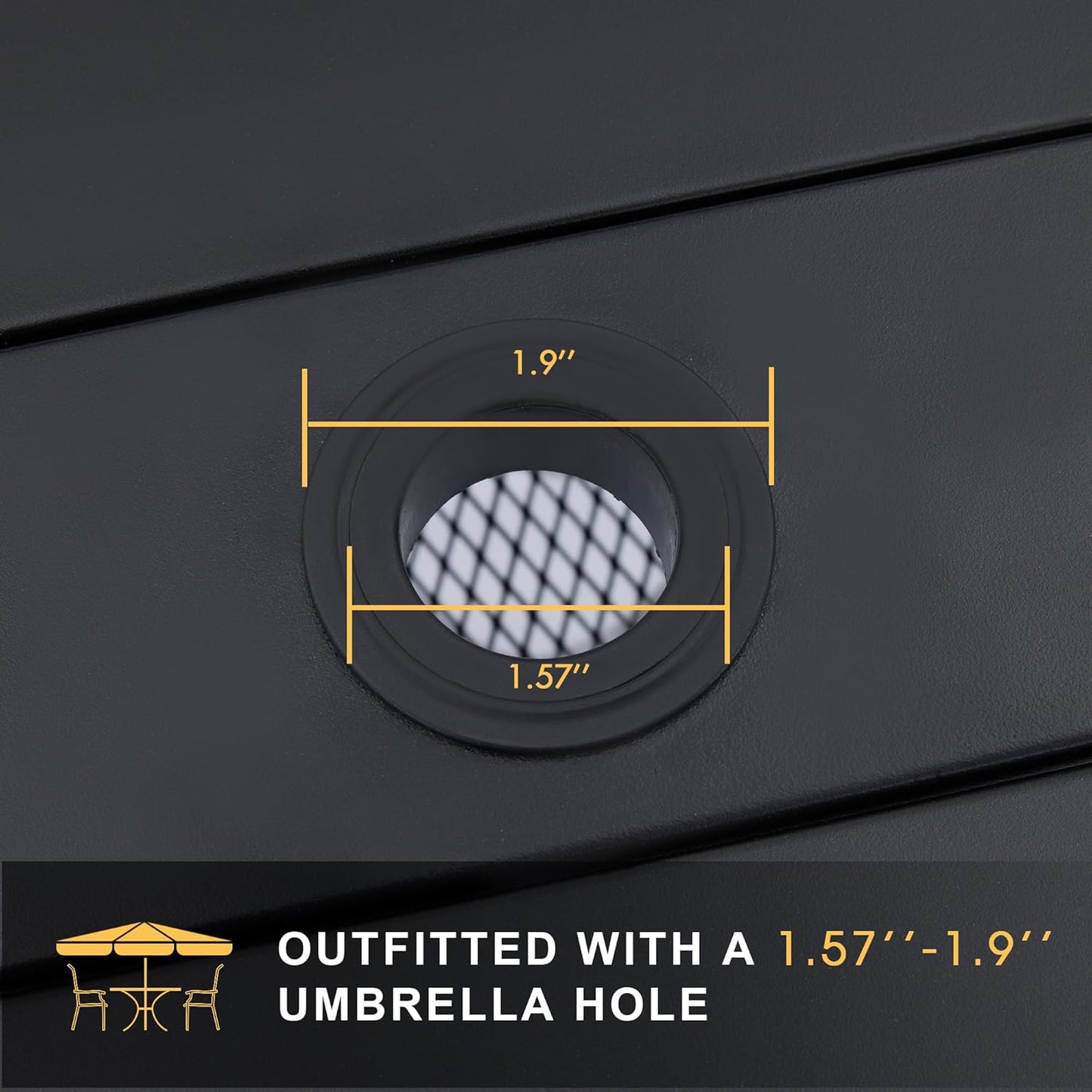 VICLLAX 5 Pieces Patio Dining Set, Outdoor Furniture Set Includes 1 Square Patio Table and 4 Stackable Patio Sling Chairs, Outdoor Table and Chairs for Outsides, Black Table and Red Chairs